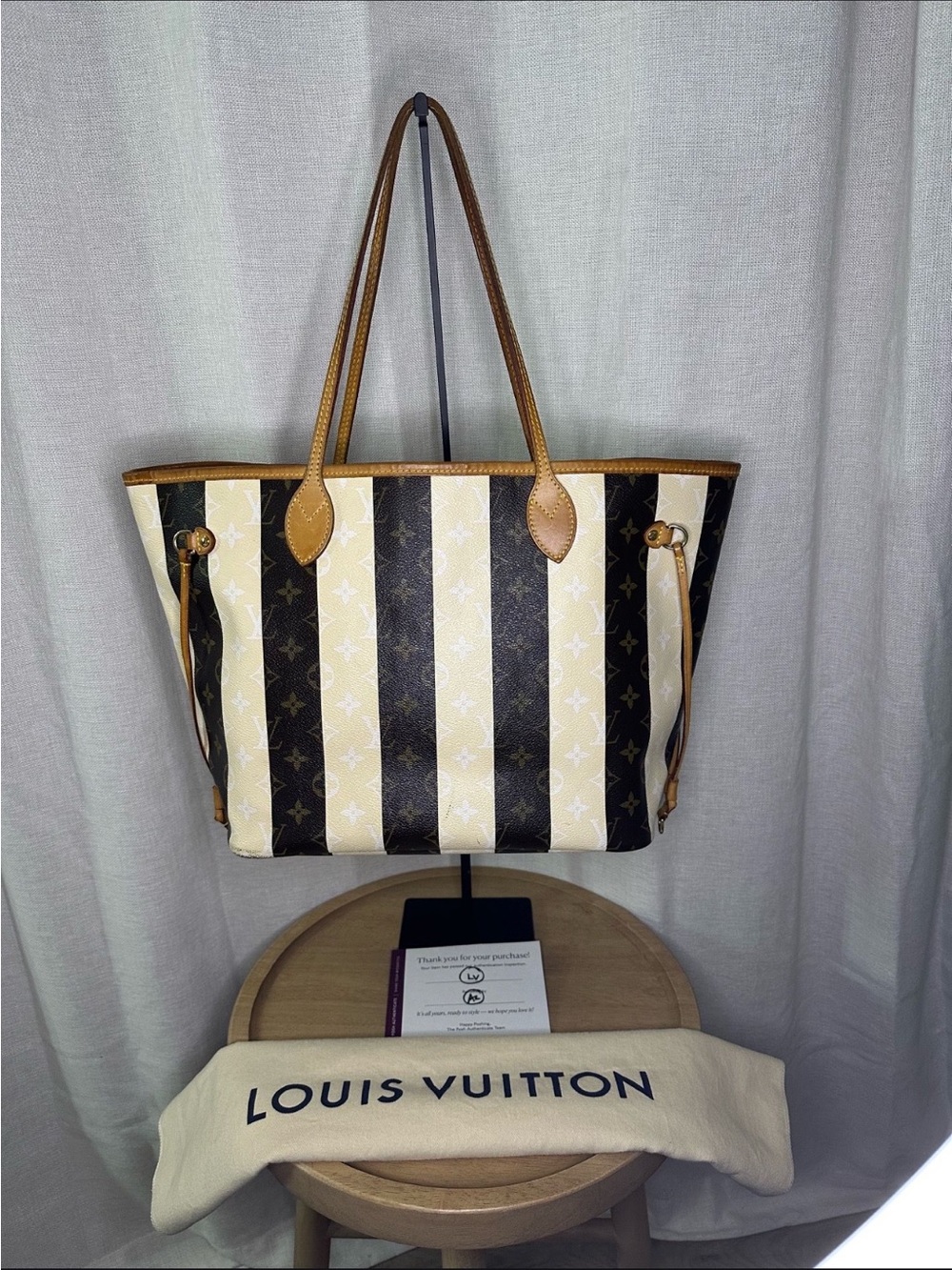 Authentic limited edition Louis Vuitton Rayures Neverfull bag